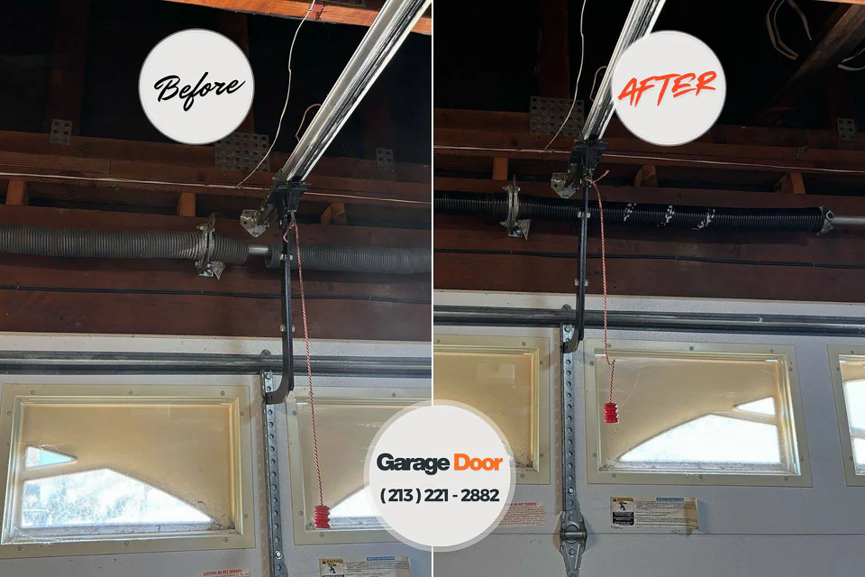 Before and after: garage door repair Naches, WA